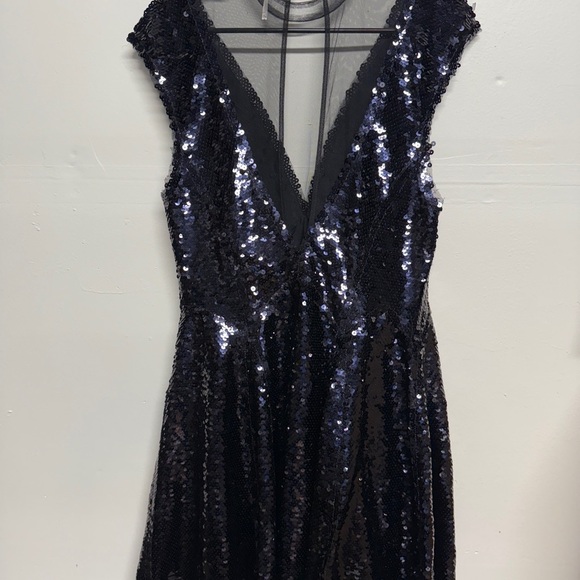 Free People dark grey/Black sequins dress size medium - Picture 2 of 9